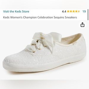 Keds White Sequin Bridal Tennis Shoes
